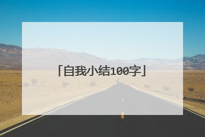 自我小结100字