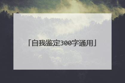 自我鉴定300字通用