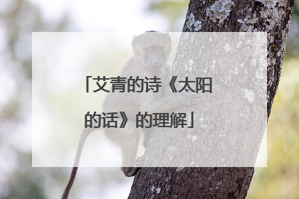 艾青的诗《太阳的话》的理解