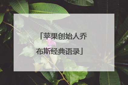 苹果创始人乔布斯经典语录