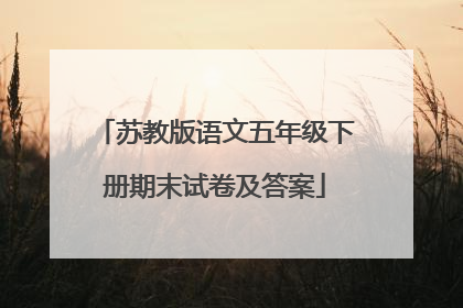 苏教版语文五年级下册期末试卷及答案