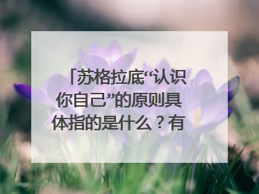 苏格拉底“认识你自己”的原则具体指的是什么？有什么现实意义？