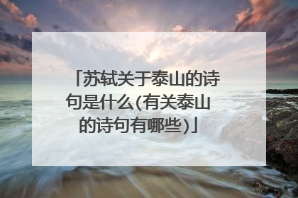 苏轼关于泰山的诗句是什么(有关泰山的诗句有哪些)