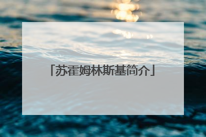 苏霍姆林斯基简介