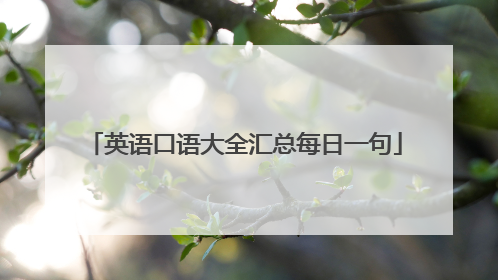 英语口语大全汇总每日一句