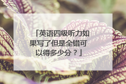 英语四级听力如果写了但是全错可以得多少分？