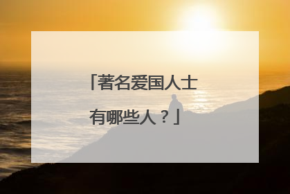 著名爱国人士有哪些人？