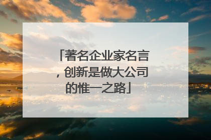 著名企业家名言，创新是做大公司的惟一之路