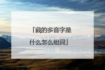 藏的多音字是什么怎么组词