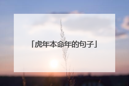 虎年本命年的句子