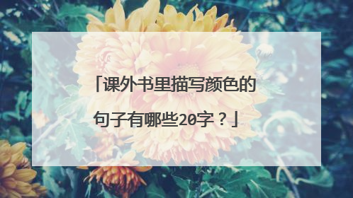 课外书里描写颜色的句子有哪些20字?