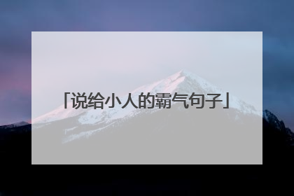 说给小人的霸气句子