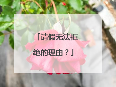 请假无法拒绝的理由？