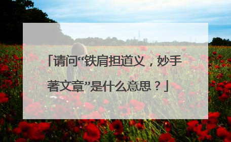 请问“铁肩担道义，妙手著文章”是什么意思？