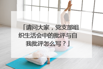 请问大家，党支部组织生活会中的批评与自我批评怎么写？