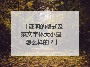 证明的格式及范文字体大小是怎么样的？