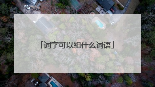 词字可以组什么词语