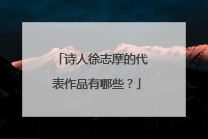 诗人徐志摩的代表作品有哪些？