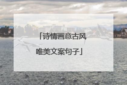 诗情画意古风唯美文案句子