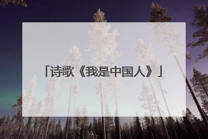 诗歌《我是中国人》