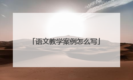 语文教学案例怎么写