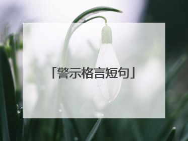 警示格言短句