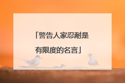警告人家忍耐是有限度的名言