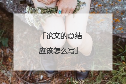 论文的总结应该怎么写