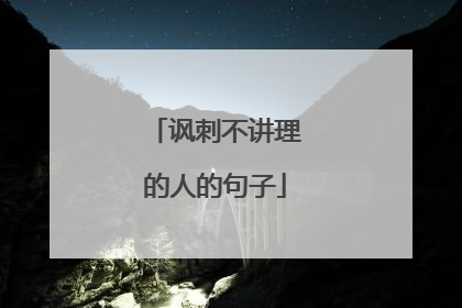 讽刺不讲理的人的句子