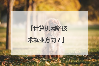 计算机网络技术就业方向？