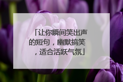 让你瞬间笑出声的短句，幽默搞笑，适合活跃气氛