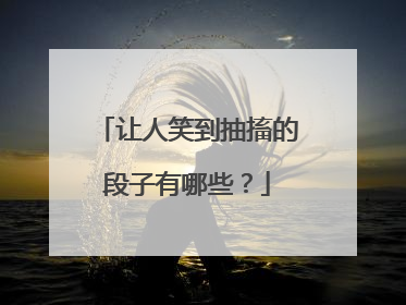 让人笑到抽搐的段子有哪些?