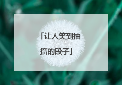 让人笑到抽搐的段子