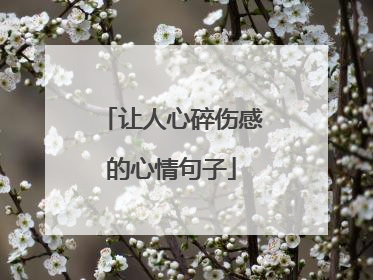 让人心碎伤感的心情句子