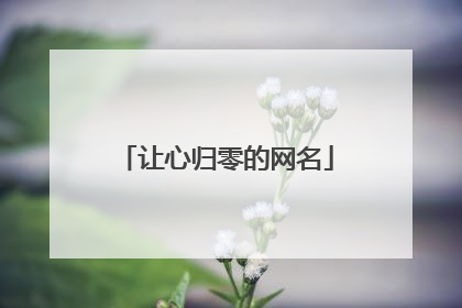 让心归零的网名