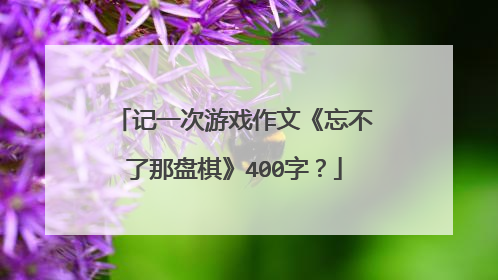 记一次游戏作文《忘不了那盘棋》400字？