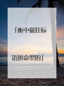衡中最狂标语拼命型的