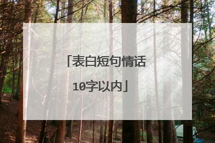 表白短句情话10字以内