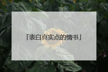 表白真实点的情书