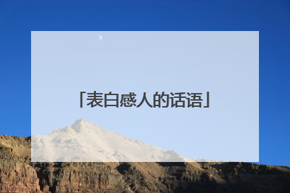 表白感人的话语