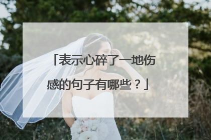 表示心碎了一地伤感的句子有哪些？