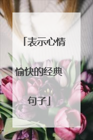 表示心情愉快的经典句子