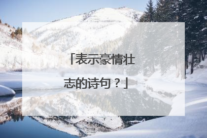 表示豪情壮志的诗句？