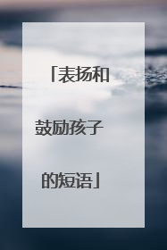 表扬和鼓励孩子的短语