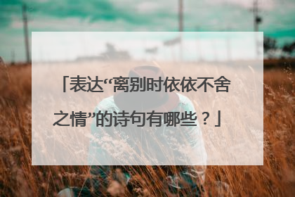 表达“离别时依依不舍之情”的诗句有哪些？