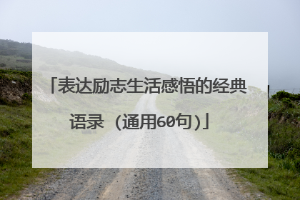 表达励志生活感悟的经典语录 (通用60句)