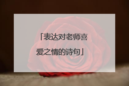 表达对老师喜爱之情的诗句