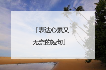表达心累又无奈的短句