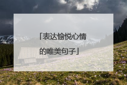 表达愉悦心情的唯美句子