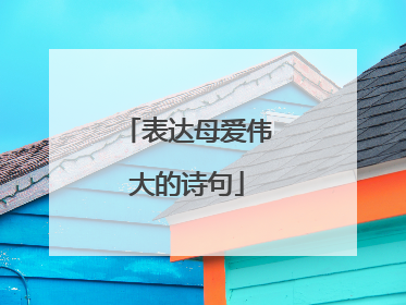 表达母爱伟大的诗句